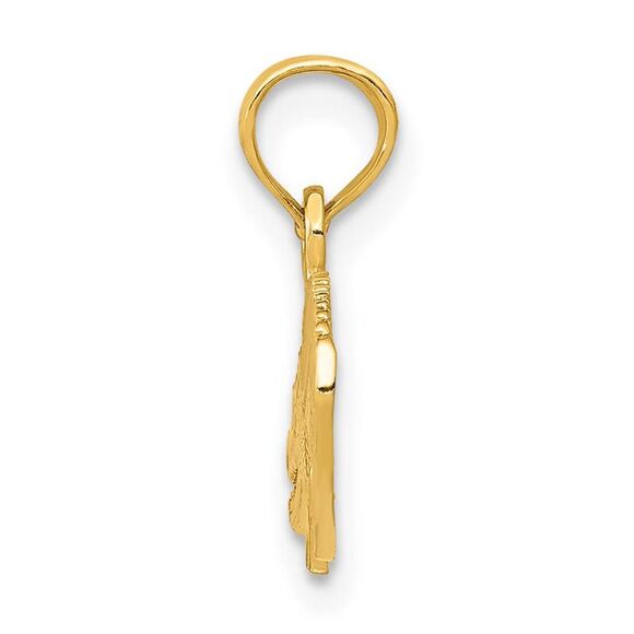 14k Yellow Gold Flat Alligator Pendant, 23mm (7/8 Inch) - Picture 2 of 4